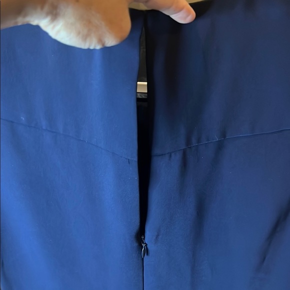 Trina Turk Blue Ruffled Sheath Dress with Flutter Sleeves - Picture 8 of 10